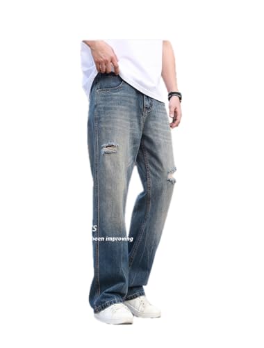 Jeans Pants Trousers Denim Vintage Distressed Men's Street Cool Dressing Style High-end Men3