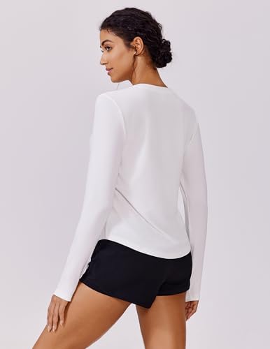 PINSPARK Soft Long Sleeve Workout Tops for Women Thumb Holes UV Sun Protection Quick Dry Golf Running Hiking Rash Shirts2