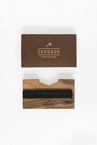Skeggox Minimalist Wallet Money Clip Slim Wooden Wallet Front Pocket Wallet - Thumbnail 3
