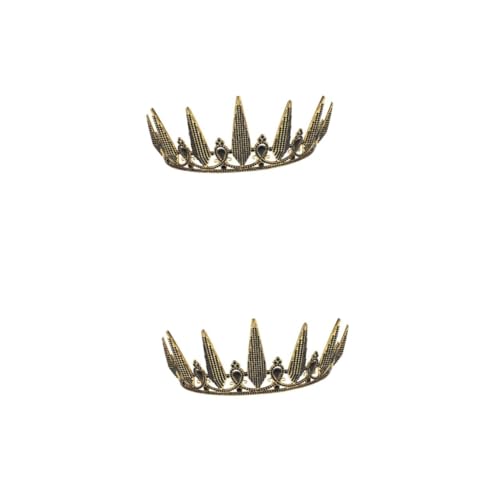 VALICLUD 2 Piezas Barroca Diadema Nupcial Diadema De Tiara Nupcial Accesorios Para El Cabello De Boda Tiara Decorativa Tiara Para Mujer Diadema De Boda De Pelo Golden Pedrería