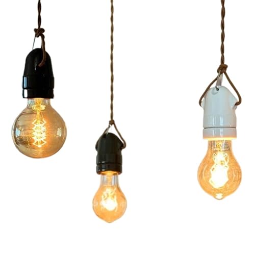 Lámpara colgante de cerámica vintage con iluminación LED para techo de dormitorio y sala