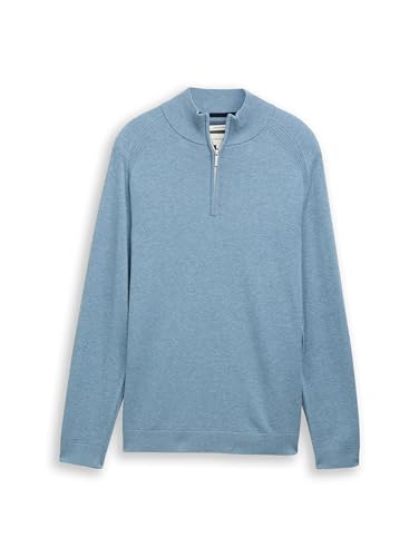 Pull-Over Tom Tailor 1047569 bleu chiné en maille douce et coupe XL confort - 5