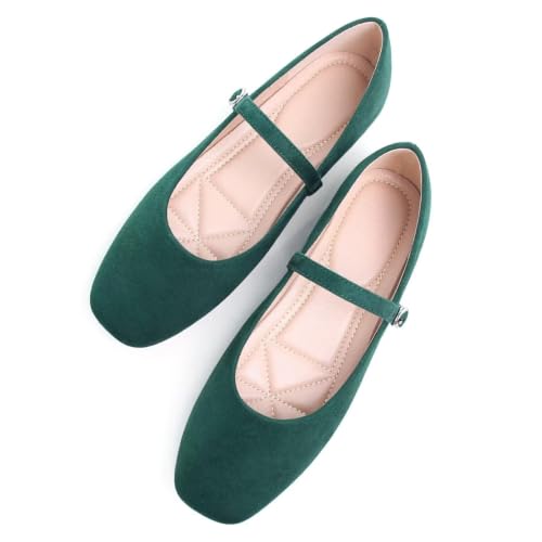 Image of TN TANGNEST Leather Flats for Women Retro Mary Jane Flats