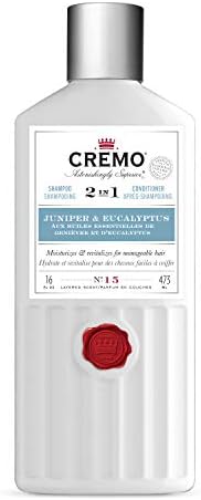 Cremo Shampoo & Conditioner, 2-in-1, Juniper & Eucalyptus, Clean & Nourish Hair, 16 oz