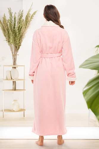 Alexander Del Rossa Women's Plush Sherpa Robe, Long Cozy Warm Bathrobe4