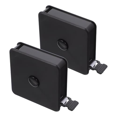 Cinta métrica mini cuadrada portátil 2m negra pack 2