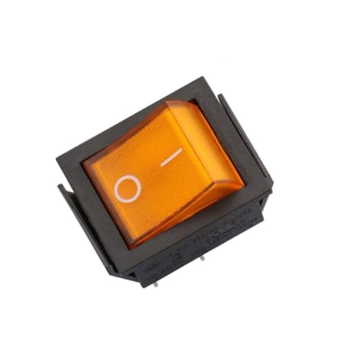 Image of Heavy-Duty AC 30A 250V 4 Pin Welding Machine Power Switch, Electric Heater Switch With Indicator Light On-Off Rectangle Rocker Switch DPDT Red Indicator Light 4 Pin big Rocker Switch (5, YELLOW)