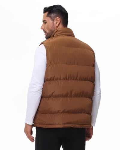 Image of JIHUILAI Men's Puffer Vest Winter Jacket Warm Puffy Vests Men Outdoor Sleeveless Lightweight Water-Resistant Vest M To 5XL