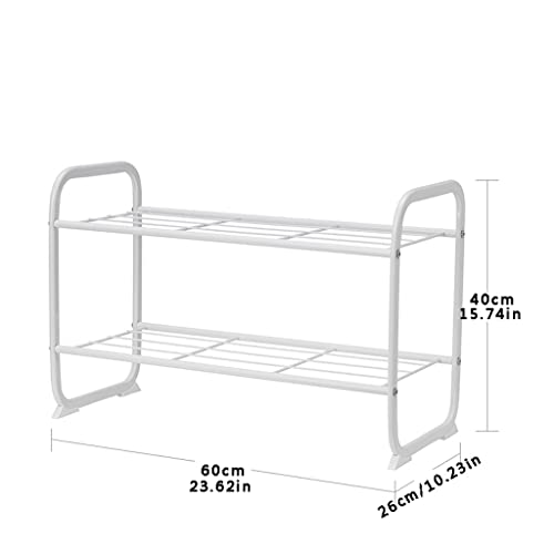 Rack de rangement pour chaussures d'entrée empilable à 2 niveaux robuste