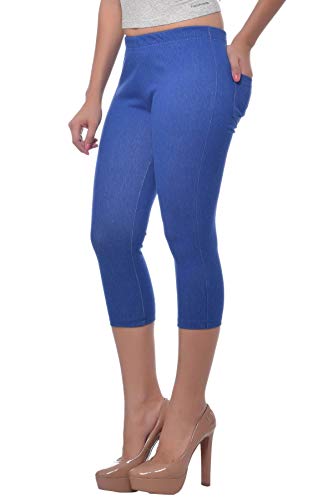 Image of Frenchtrendz Women's Cotton Modal Spandex Stretchable Slim Fit Jegging Capris