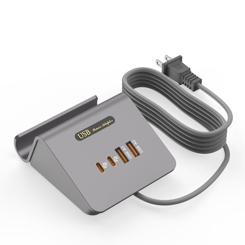 WUKUR Multiple USB Charger Station with USB C Charging Station for Multiple Devices, USB C Charger for iPhone 15/Pro/Pro Max/Samsung Galaxy, Google Pixel,HTC(Grey-25W)