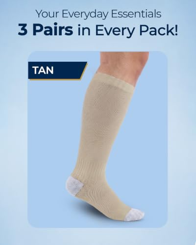 Image of Pembrook 3 Pairs Plus Size Compression Socks Wide Calf - Bamboo Viscose Compression Socks for Women Wide Calf