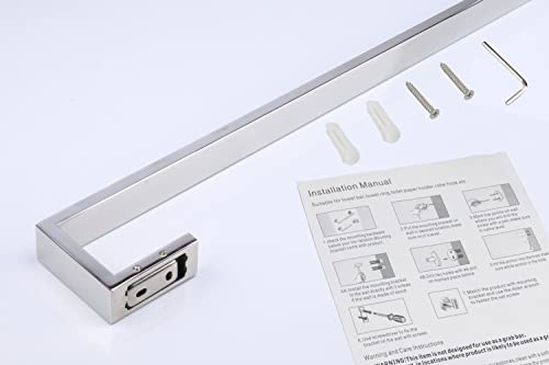 TocTen Bath Towel Rack - Square Base Thicken SUS304 Stainless Steel Towel Bar for Bathroom, Bathroom Bar Accessories Towel Rod Heavy Duty Wall Mounted Towel Holder (Polish Chrome, 12 Inch) by TocTen - Used condition - Image 5