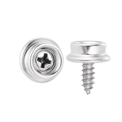 Stainless Steel Screws Marine Grade Boat Snaps for Boat Cover Snap Screw Stud Canvas Snaps 3/8Socket with Stainless Steel3/8Screw Made of high-Quality Materials for Saltwater Environments-24pcs