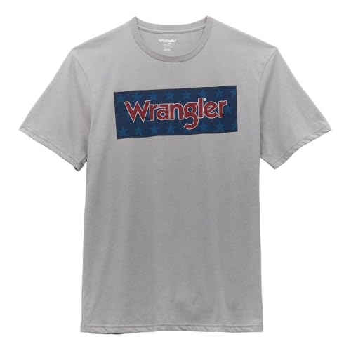 T-shirt Wrangler homme gris logo coton col rond regular fit