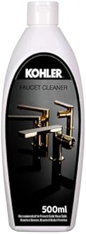 Kohler Faucet/Tap Cleaner Liquid 500 ml | Non-Toxic Cleaning Solution | Ideal for Rose/French Gold, Brushed Bronze/Nickel Finishes | Removes Spots, Deposits, Marks and Soap Scums Effectively