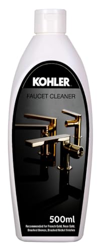 Kohler Faucet/Tap Cleaner Liquid 500 ml | Non-Toxic Cleaning Solution | Ideal for Rose/French Gold, Brushed Bronze/Nickel Finishes | Removes Spots, Deposits, Marks and Soap Scums Effectively