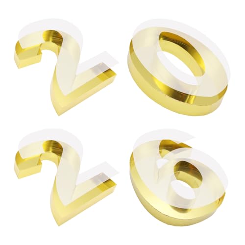 Image of Cardboard Number Fillable Charcuterie, New Year Graduation Centerpiece Decorations, Set of 4 (Gold, 12inch)