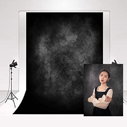 Kate Backdrops for Photography 3x3m/10x10ft Gradient Black Gray Studio Photo Backdrop Hazy Fog Art Photography Background Magazine Advertisement Shooting Photo Booth Youtube Video Backdround