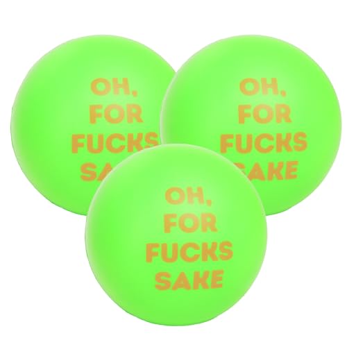 Needzo Funny Adult Stress Ball, Swear Cuss Word Grip Strengthener, Oh, For F*cks Sake, Novelty Gift for Corworkers, 2.48 Inches (Pack of 3)