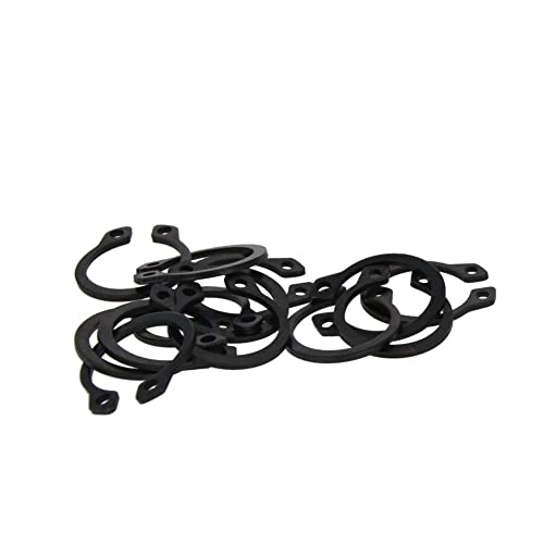 Bettomshin 100 peças de anéis de pressão de eixo de retenção com clipe C externo 65 mm, preto