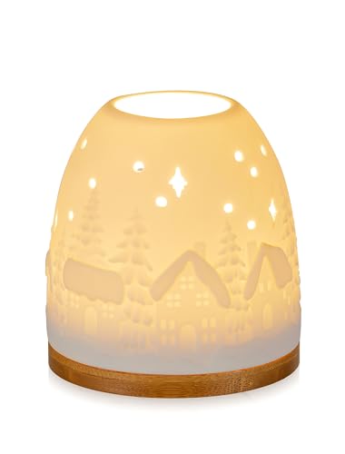 Romadedi Teelichthalter Weihnachten LED Keramik: Klein Kerzenhalter...