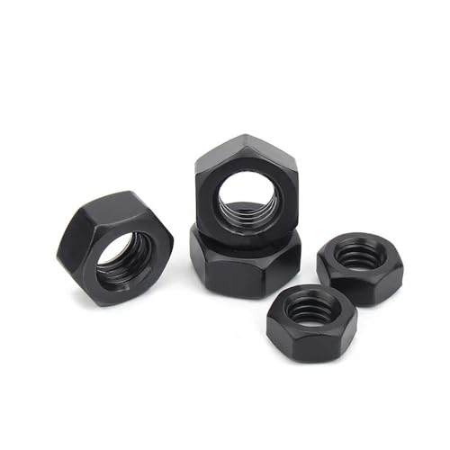 Écrou hexagonal M16-2.0 de classe 12.9 en acier allié bruni pour fixation industrielle