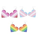 BESPORTBLE 3組 レインボーストライプイヤージュエリー ファッションアクセサリー 耳飾り 彩虹耳环 対応 で耐久性のあるデザイン パーティーや