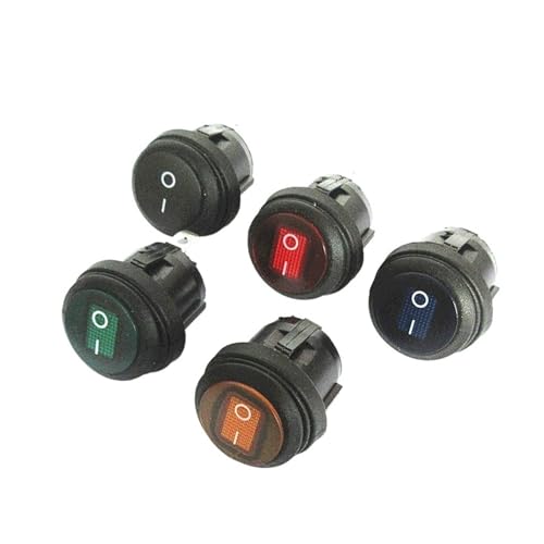 Interrupteur à bascule lumineux de 20MM rond forme bateau étanche 3 broches point argenté