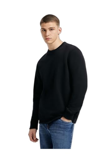 Blusão Básico Masculino Comfort Em Moletom Peluciado - Preto XXG