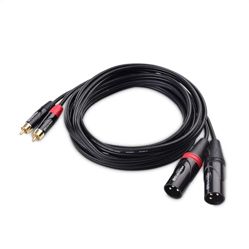 Cable Matters Dual RCA to XLR Unbalanced Interconnect Cable/2 RCA to XLR Male Cable-10 Feet,Red