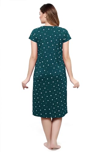 Image of TIGYWIGY Women's Cotton Printed Knee Length Maternity /Feeding /Nursing Nighty