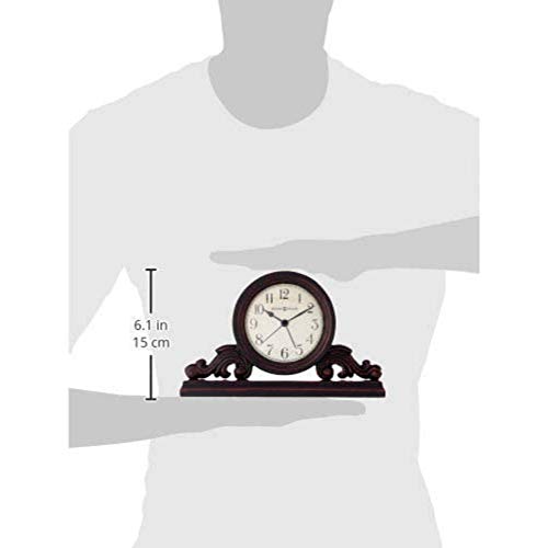 Howard Miller Bishop Table Clock - Vintage Quartz Movement with Wooden and Metal Design, Decorative Battery-Operated Analog Desk Alarm Clock - for Office, Bedroom, Living Room, Shelf, and Home Decor - Image 6