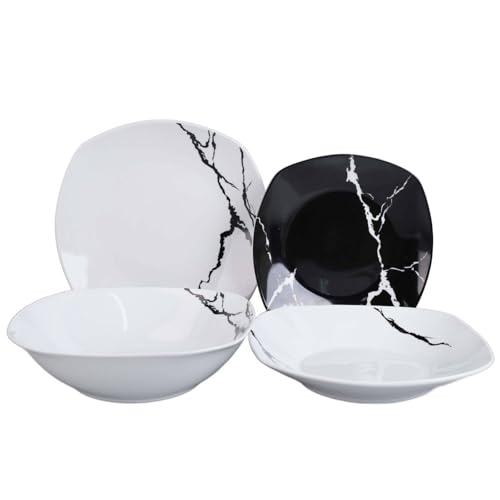 Servizio Piatti 19 Pezzi Porcellana Marmorizzato