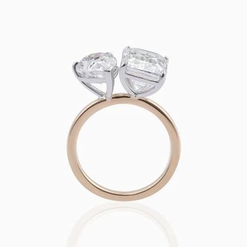 Bague moissanite en argent 925 et or 14k | Éclat joaillerie