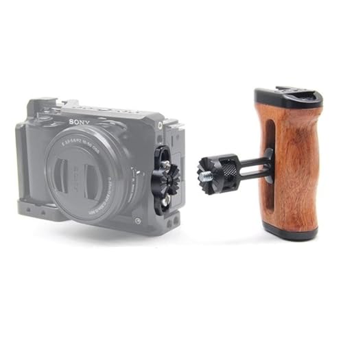 Poignée latérale en bois pour cage caméra rotative 360° et réglable en hauteur