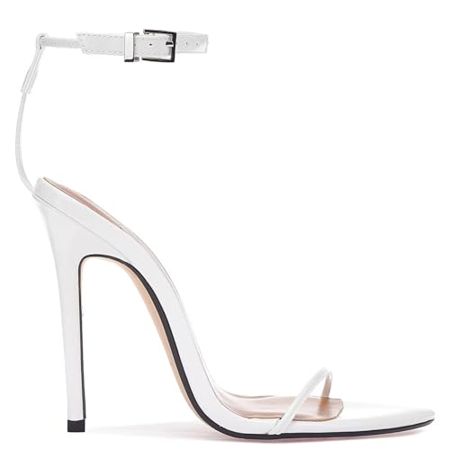 Image of Women's Stiletto High Heeled Sandals Sexy Strappy Open Toe Black Red Heels Wedding Party Evening Prom Dance Dressy Shoes