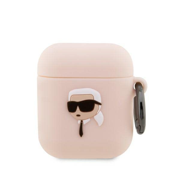 Karl Lagerfeld Silicone NFT Karl Head 3D Coque AirPods 1/2 gen, Rose