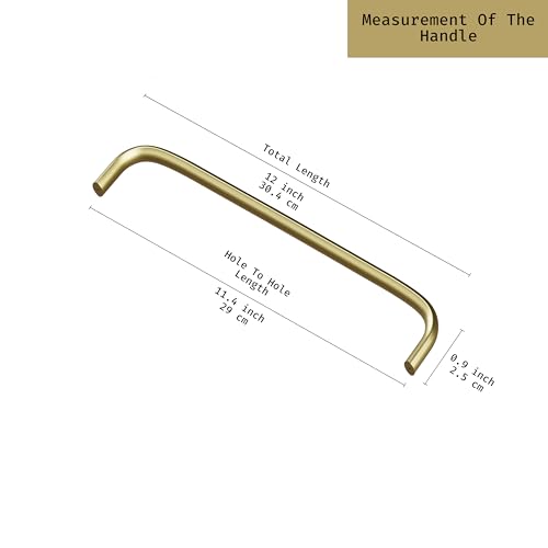 Image of Atlantic Stainless Steel Oval D Dwawer Cabinet Handles 12 Inch (Total Length 304 mm, Hole to Hole 290 mm, Antique Finish) Pack of 4 Pieces, Pull Handle