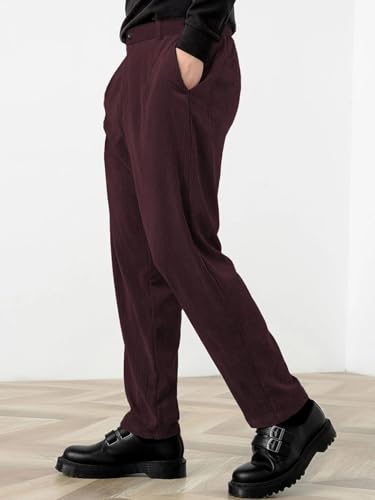 Image of KOTTY Men's Solid|Button|Straight|Regular fit|Corduroy Trousers|Pant for Men