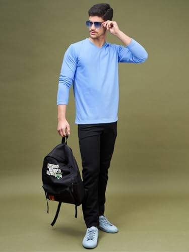 Image of INKKR Men's Solid Plain V-Neck T-Shirt