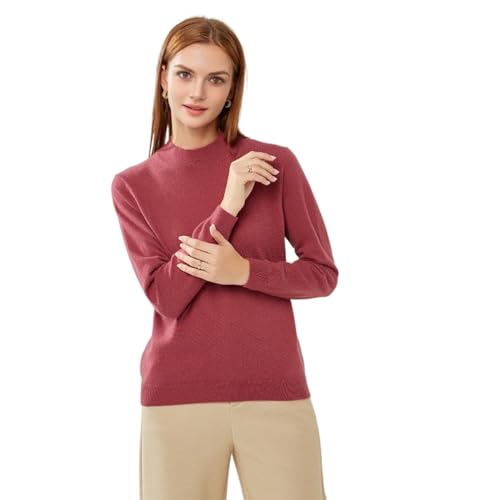 Image of 100% Pure Cashmere Sweaters for Women Mockneck Long Sleeve Warm Soft Lightweight Knit Pullover