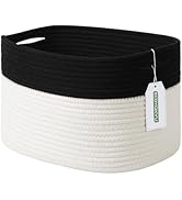 ECDYQXVU Cotton Rope Storage Basket, 15x10x9 Inches, Woven Basket for Shelves, Clothes, Toys, Tow...