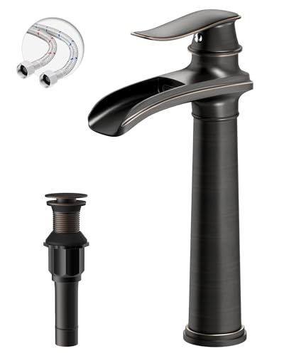 Vessel Sink Faucet Oil Rubbed Bronze, 12 Inch Waterfall Bathroom