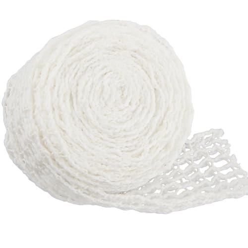 CREATCABIN 16.4 Feet Meat Drying Net Food Netting Roll Cotton Whtie Elastic Twine Cooking Butcher String Applicator Bundle Roll Accessories for Kitchen Cooking Drying Deli Meats Sausage Making
