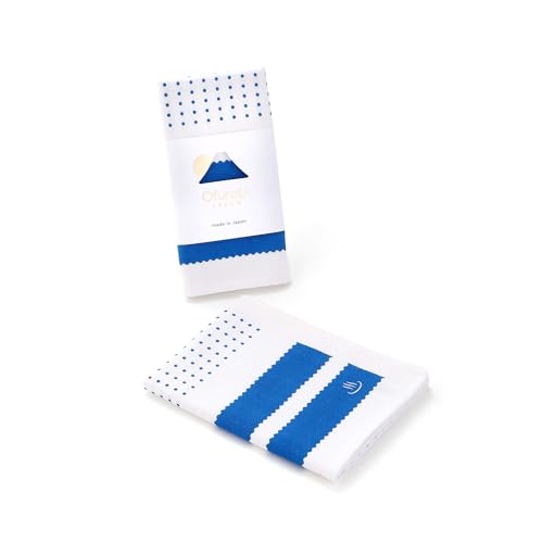 タオル美術館(Towel Museum) 手ぬぐいタオル 日本製 綿100% 約34×90cm Ofurobi まめしぼり ブルー 23-5092090