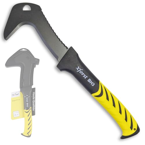 Xforst X-BH3 Faux Faucille de Jardin avec Lame de Scie et Manche en Fibre de Verre - Inclus Étui de Protection - Ultra Légère - Longueur Totale 37 cm
