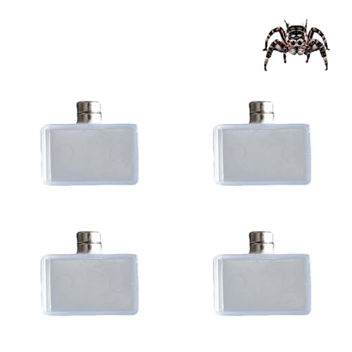 4 Pack Jumping Spider Accessories, Tiny Water Dish with Magnet for Jumping Spider, Tarantula Enclosure Accessories, Little Food Bowl for Jumping Spider, Tarantula, Other Small Pets