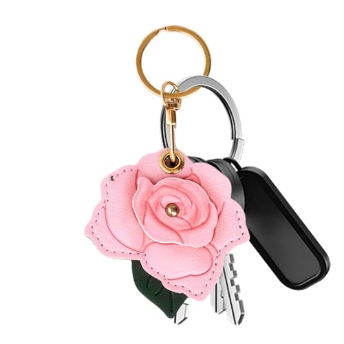 MFYOUPK Breloque de sac à fleurs – Accessoires de sac à main tendance en cuir PU rose pour sac à dos, pendentifs floraux – pour et adultes, cartable,...