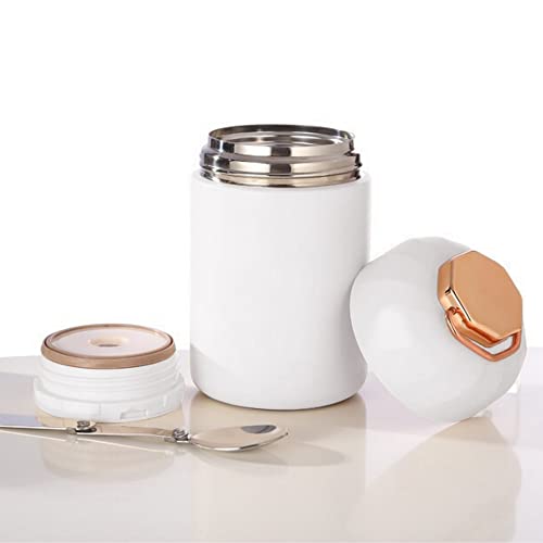Soup Thermos Food Thermos For Kids Adults Thermos For Hot Food,,Thermos Water Bottle Lunch Box 21Oz,Stainless Steel,Vacuum Insulated Food Jar For Hot And Cold With Handle And Folding Spoon (White) #TOP1